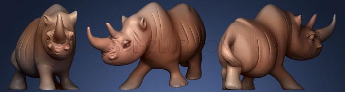 3D мадэль Скульптура носорога 3D (STL)